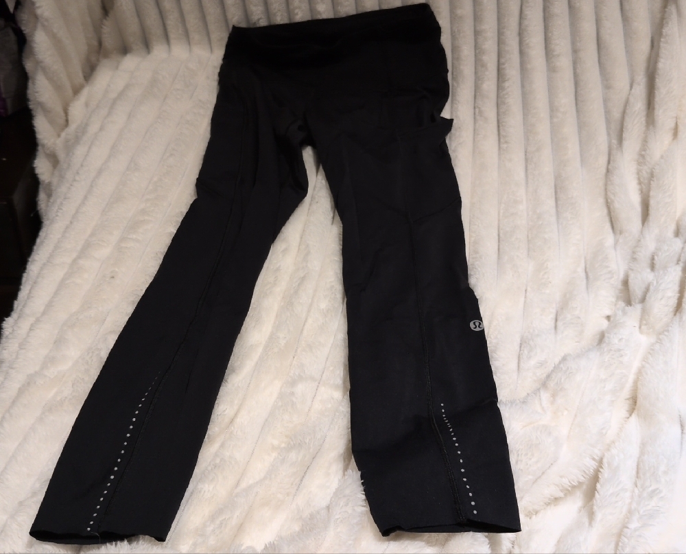 Black Yoga Pants with Rhinestone Detail